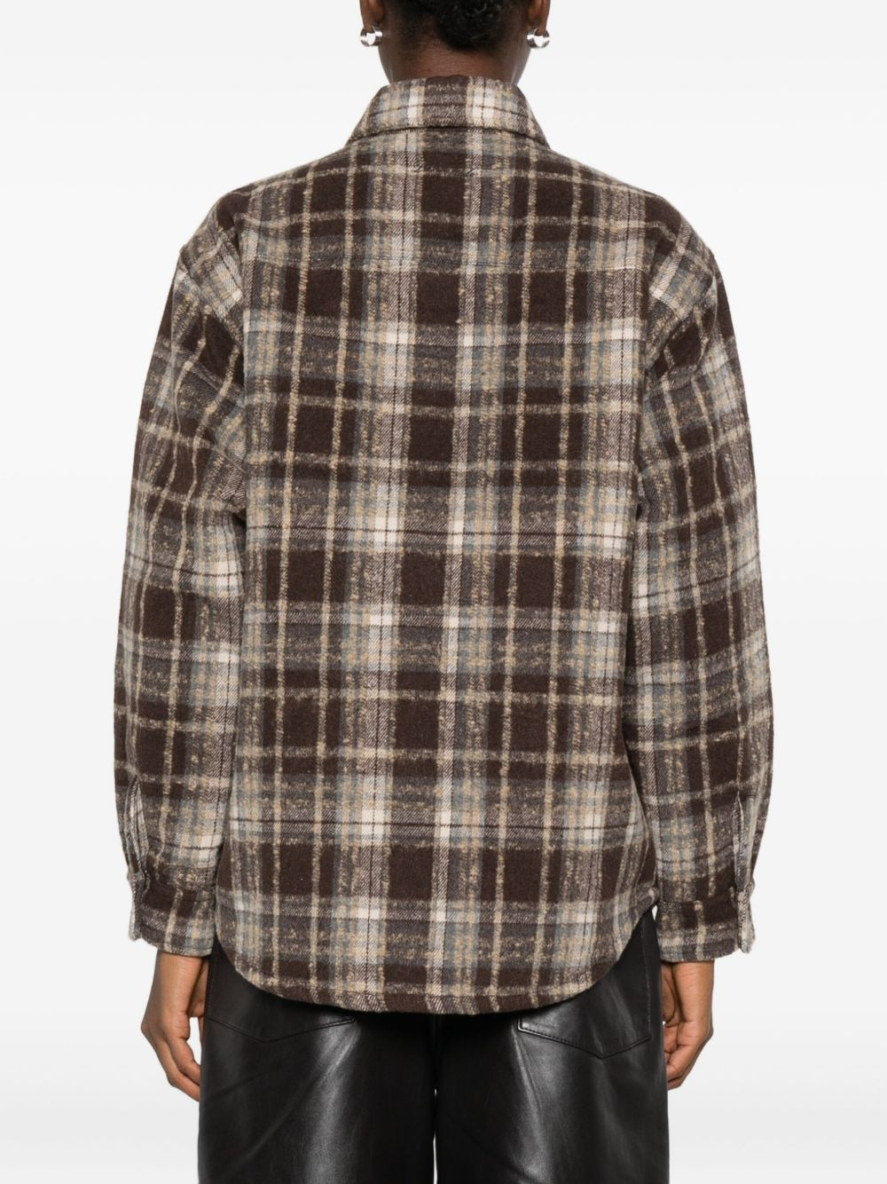 checked patch-pocket shirt - 4
