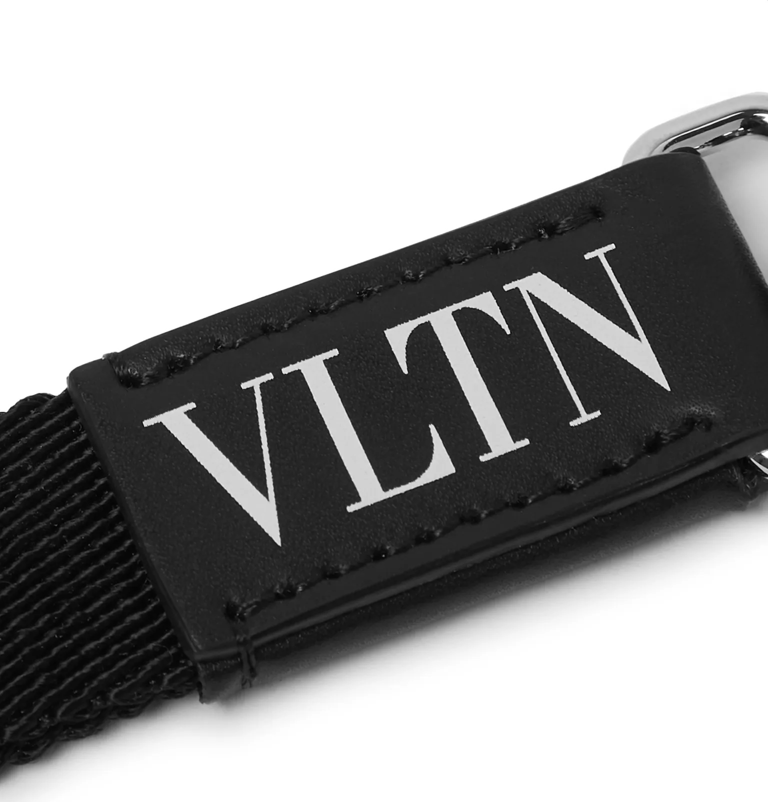 Valentino Garavani Logo-Print Leather-Trimmed Webbing Lanyard - 2