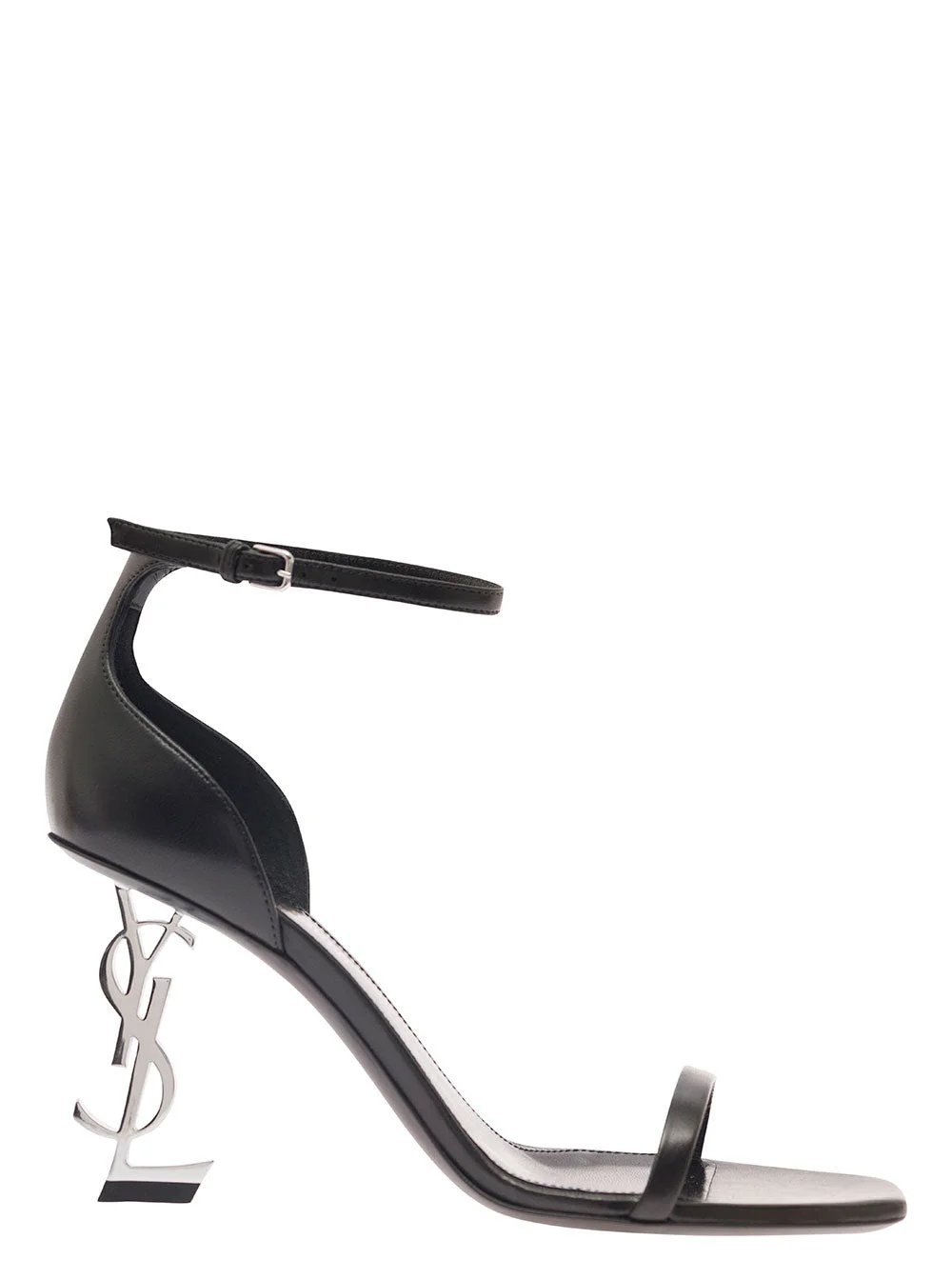 Saint Laurent Women 'Opyum' Sandals With Monogram Heel In Smooth Leather Black Woman - 1