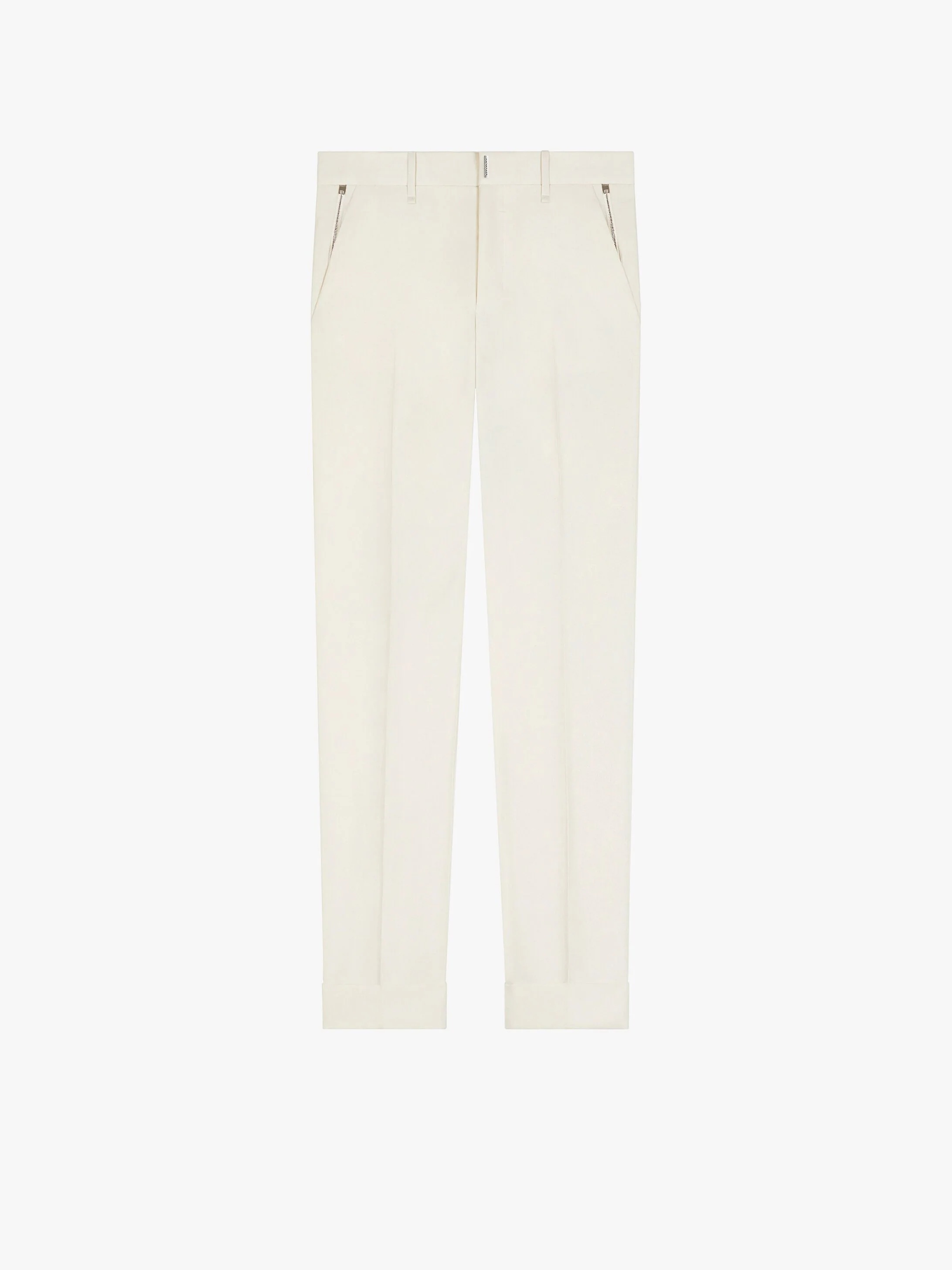 SLIM FIT PANTS IN WOOL WITH METALLIC DETAILS - 1