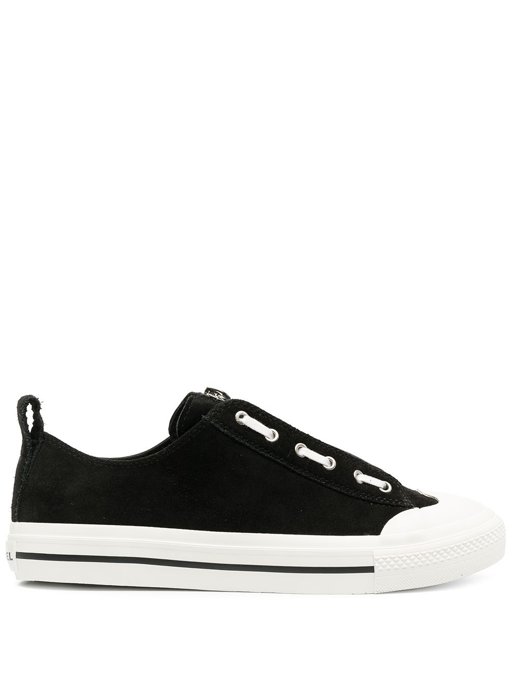 suede and leather low-top sneakers - 1