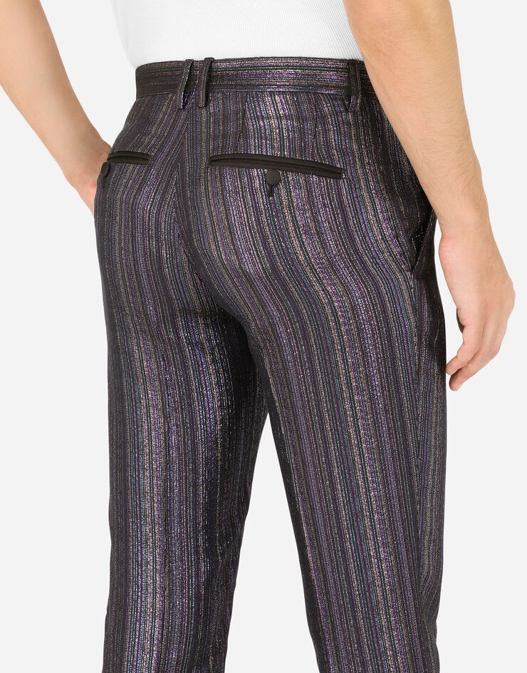 Striped lurex jacquard pants - 5