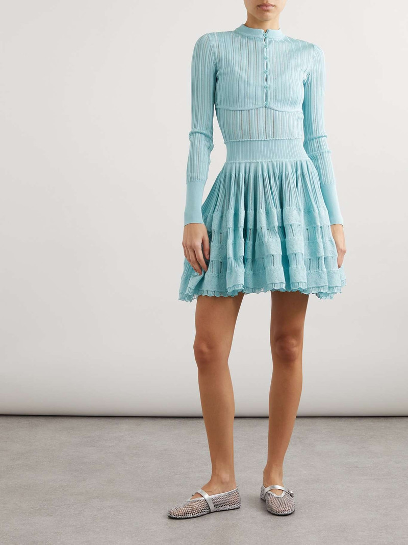 Alaïa Cropped ribbed-knit cardigan outlook
