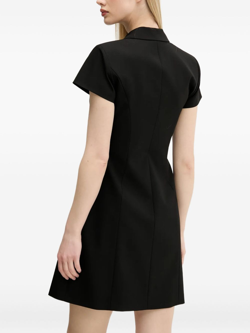 double-breasted short-sleeve mini dress - 3