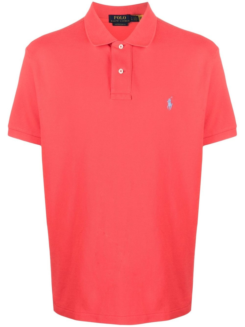 logo-embroidered short-sleeved polo shirt 1