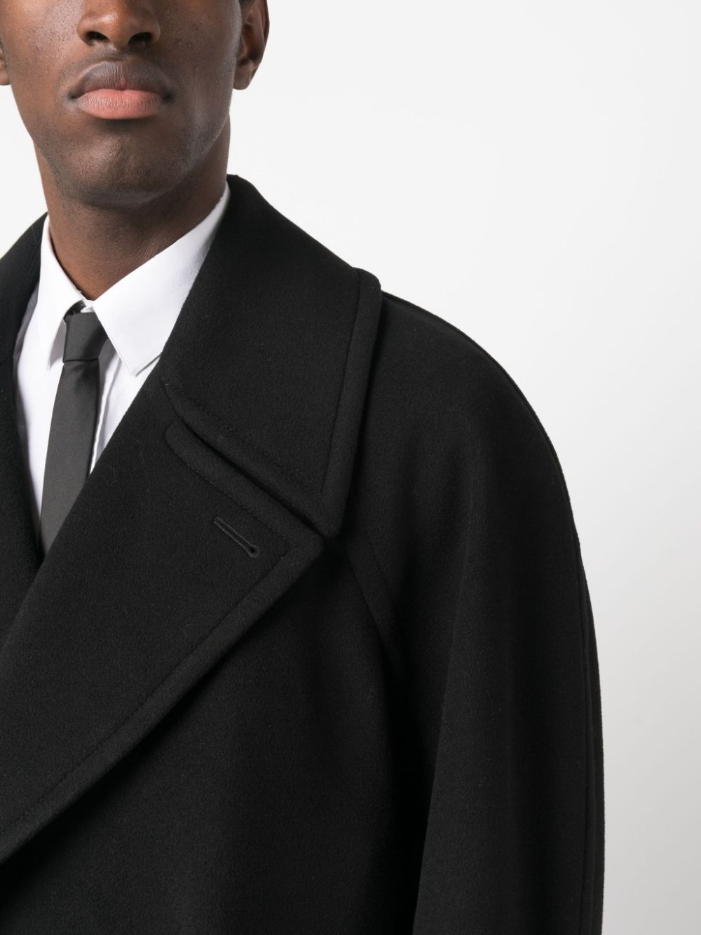 double-breasted tailored coat - 5