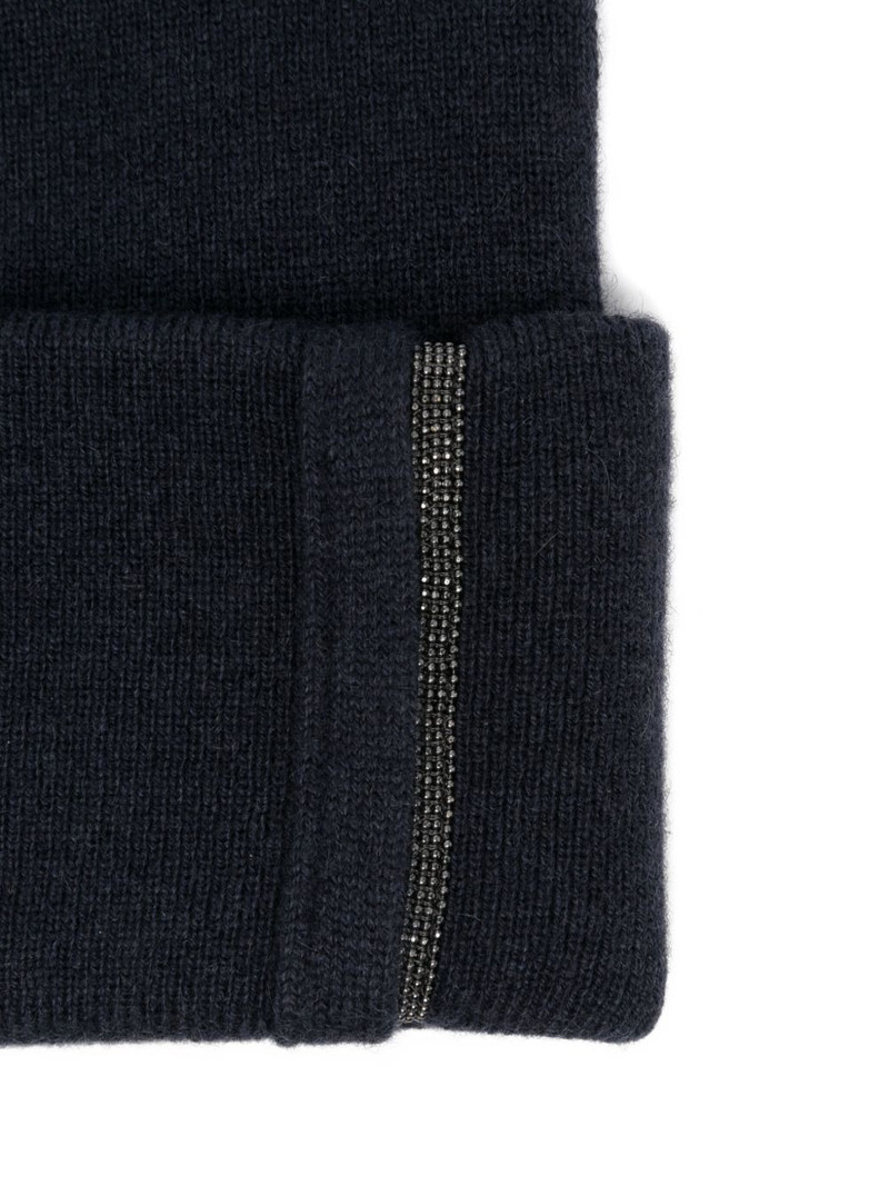 Brunello Cucinelli cashmere embellished beanie outlook