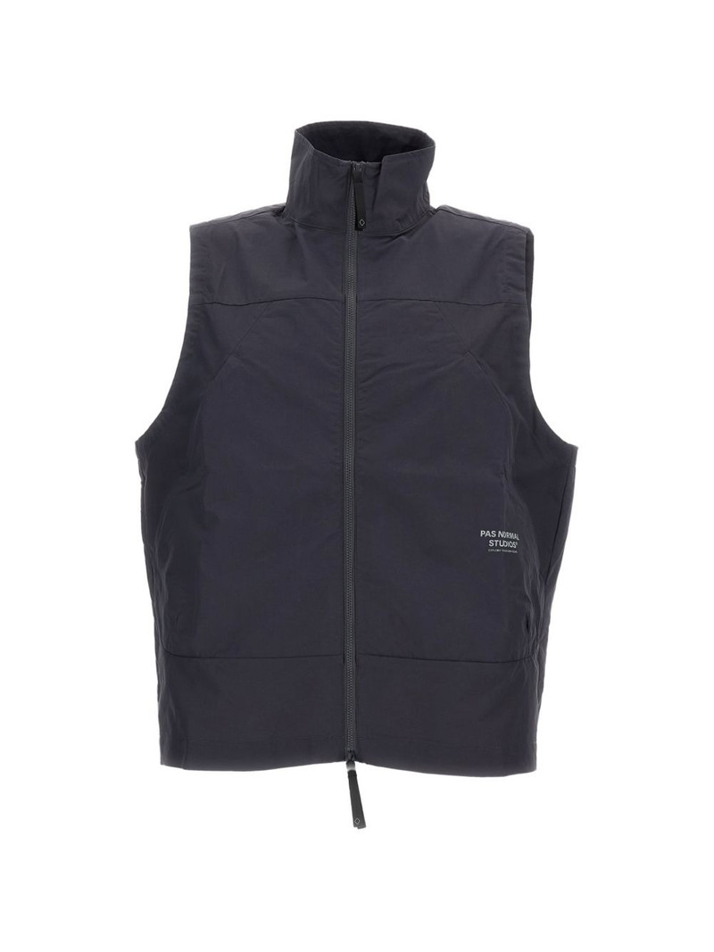 high-collar reflective logo vest 1