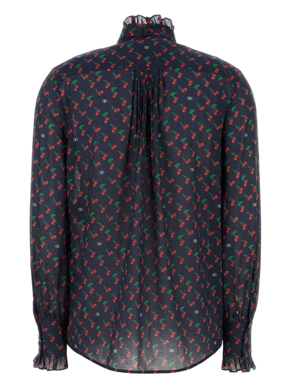 cherry-print ruffled shirt - 2
