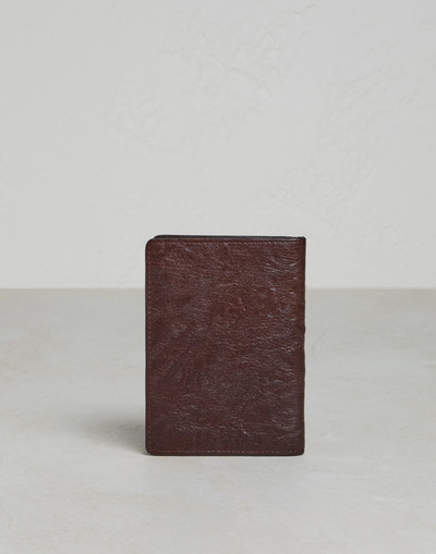Brunello Cucinelli Crinkled-effect leather passport holder outlook