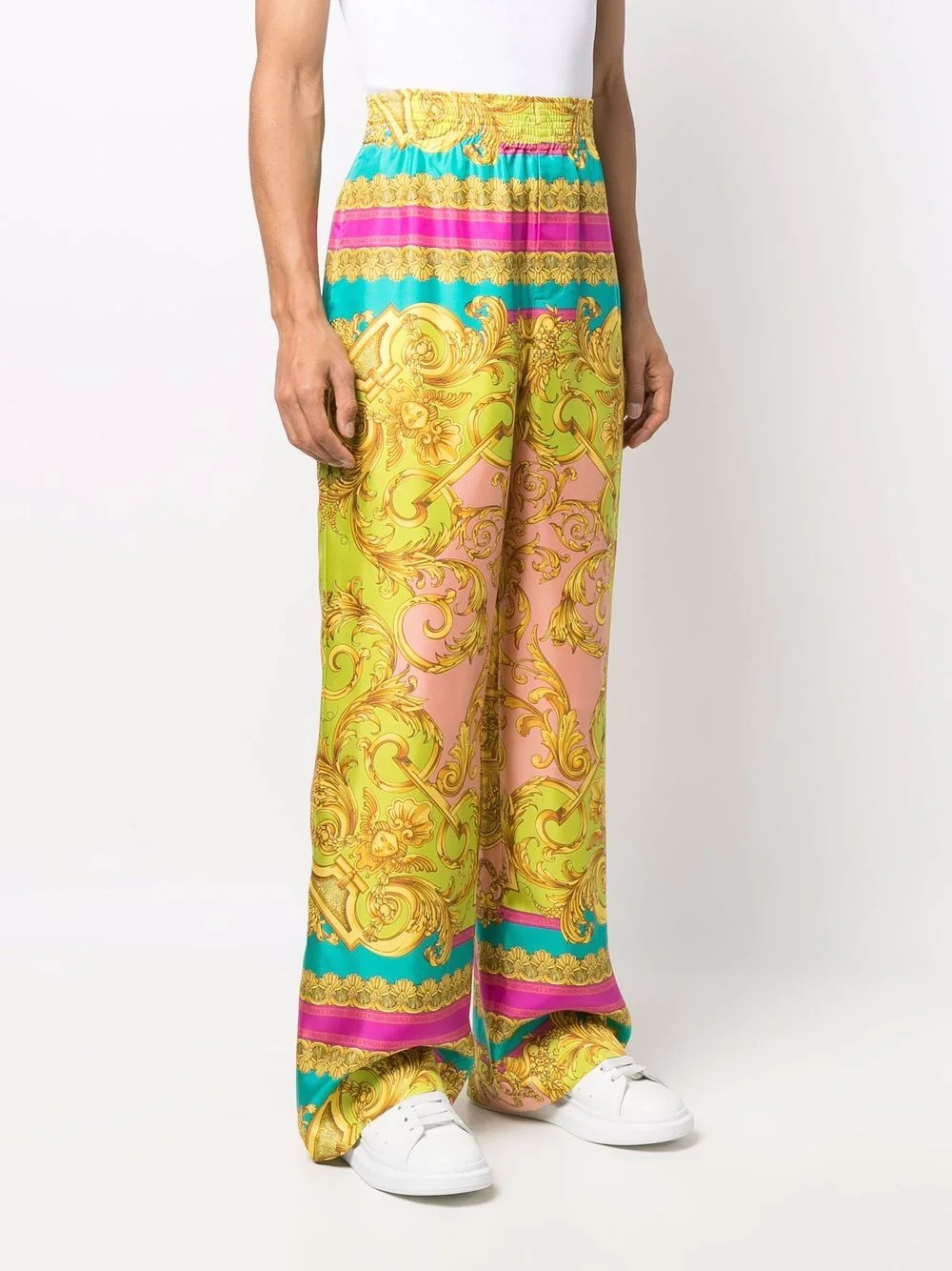 baroque-print palazzo trousers - 3