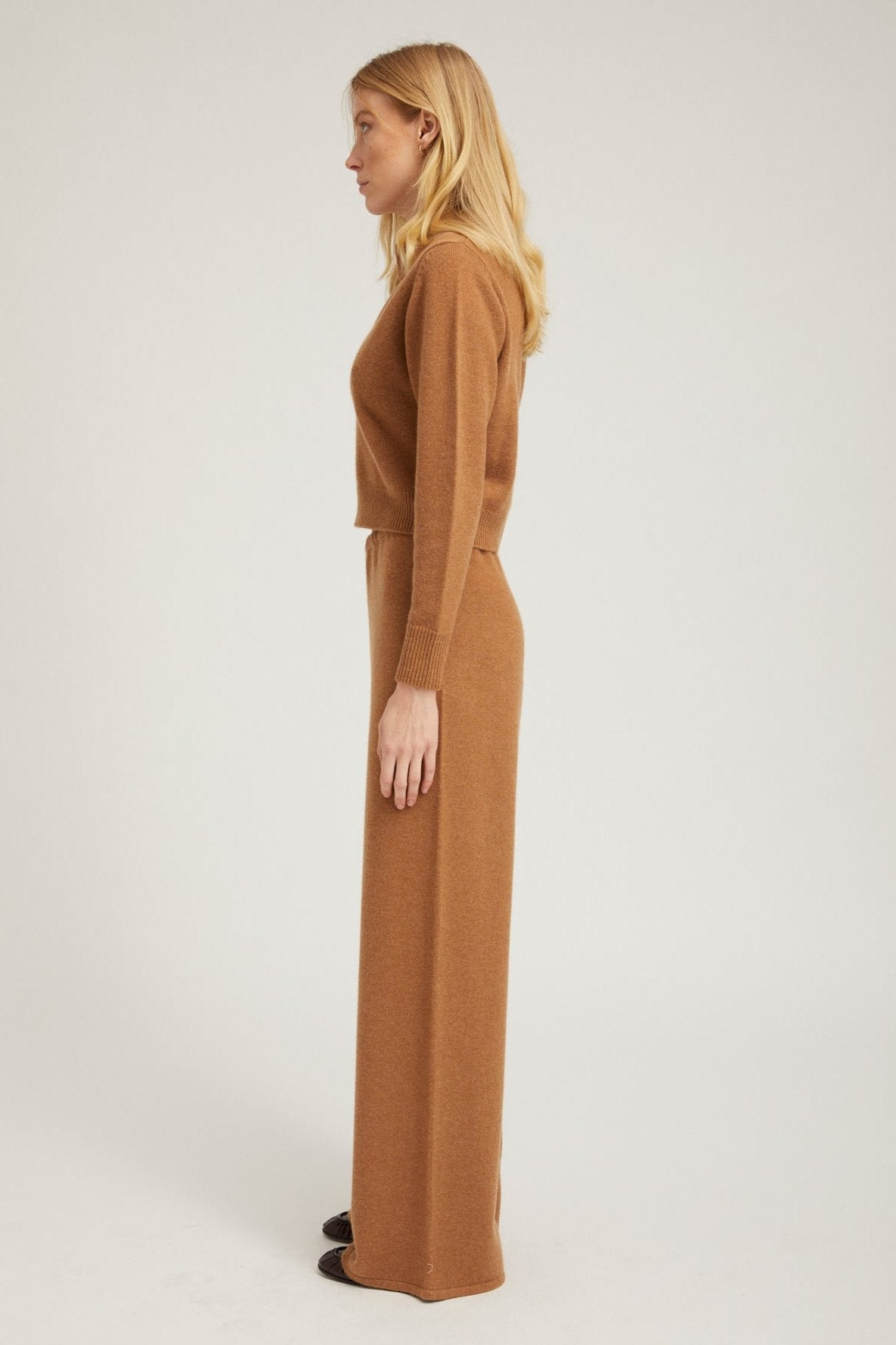 TAN CASHMERE EASY PANTS - 3