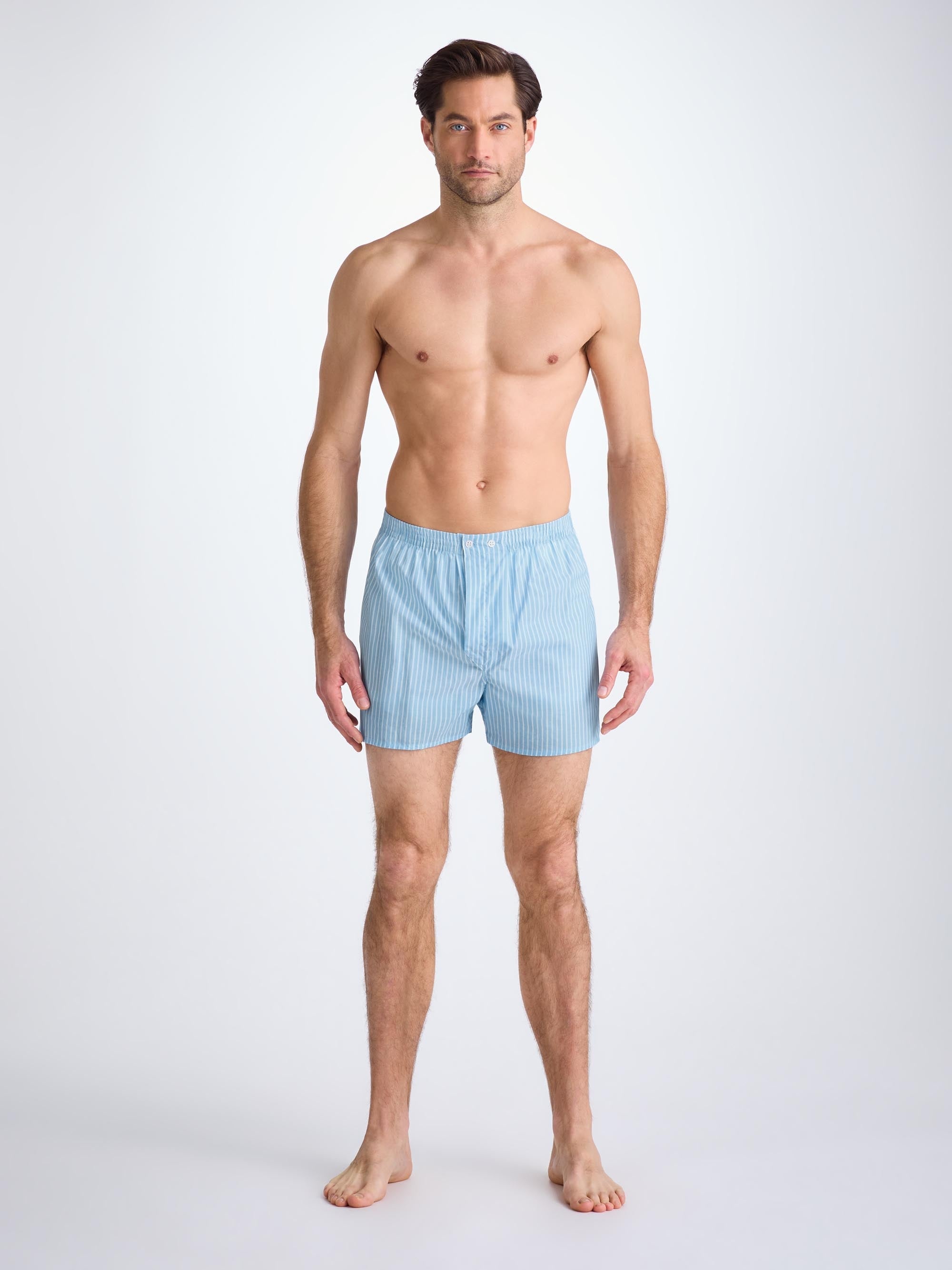 Men's Classic Fit Boxers Amalfi 21 Cotton Batiste Blue - 4