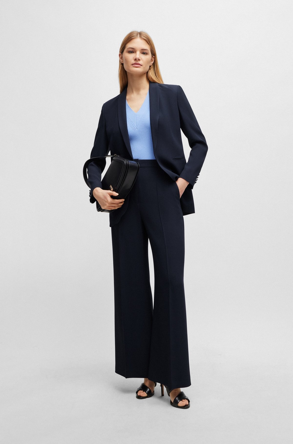 HIGH-WAISTED RELAXED-FIT TROUSERS WITH WIDE LEG - 3