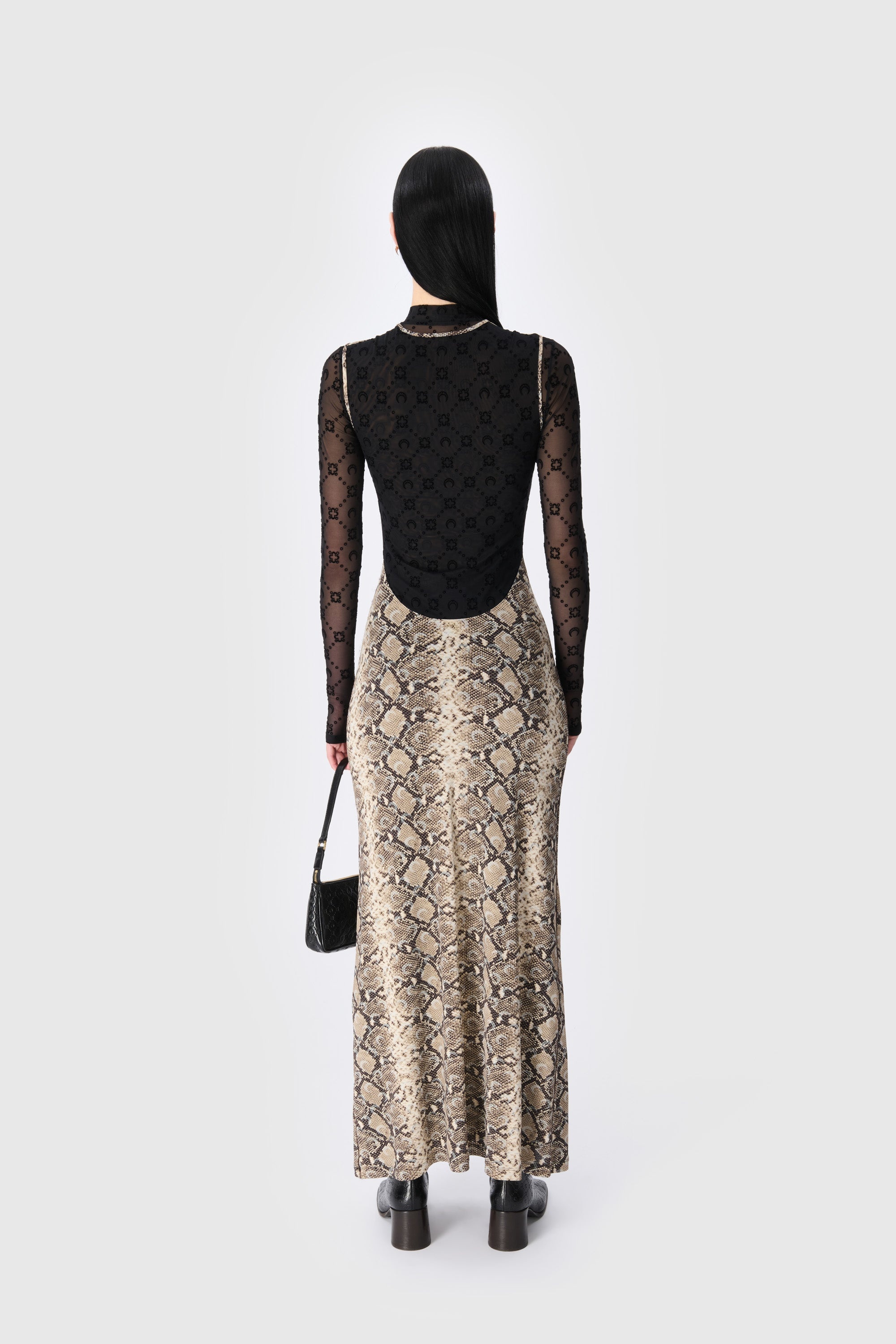 Python Printed Draped Jersey Tank Dress - 2