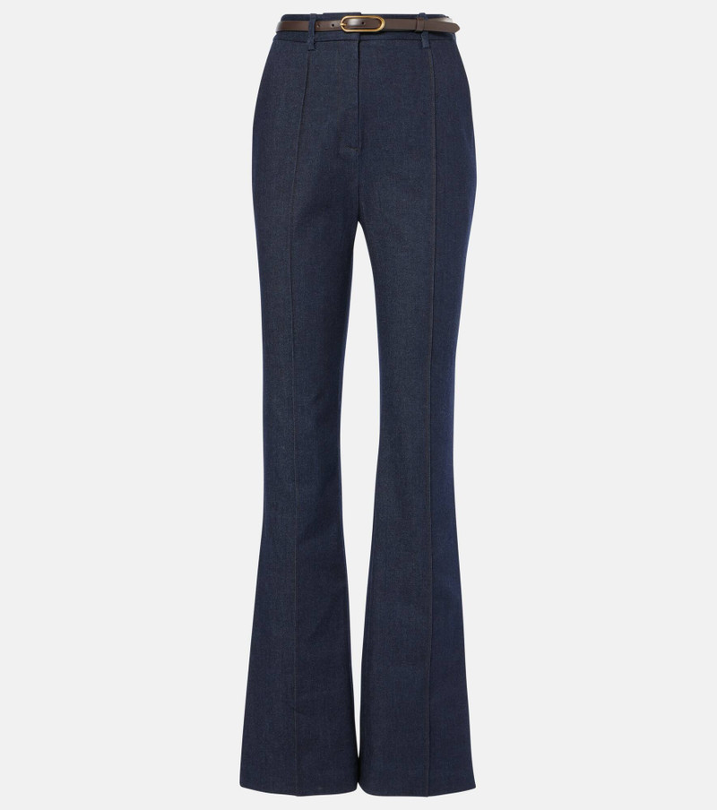 Gracie belted high-rise bootcut jeans - 1