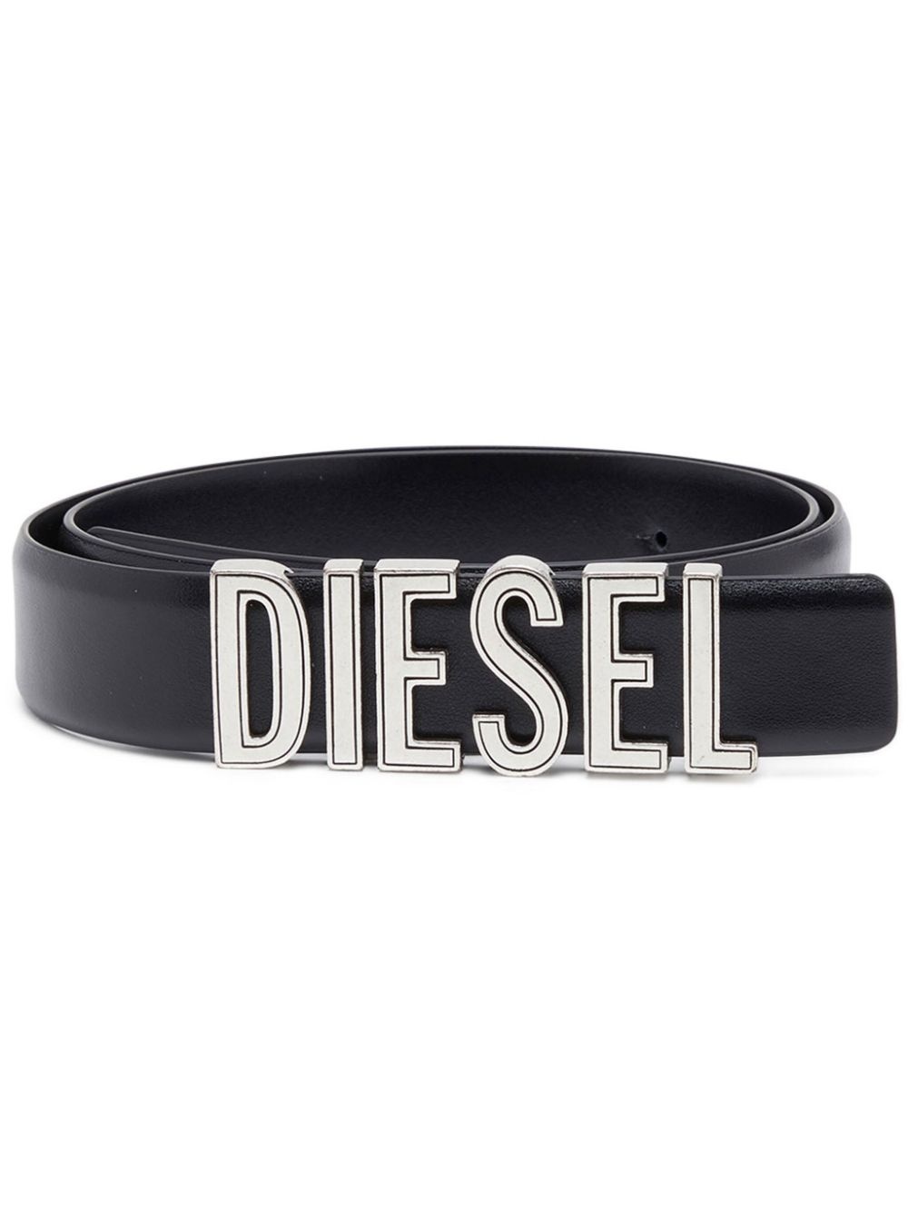 logo-lettering leather belt - 1