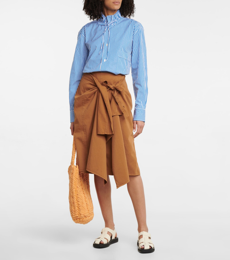 Plan C Striped cotton poplin shirt outlook