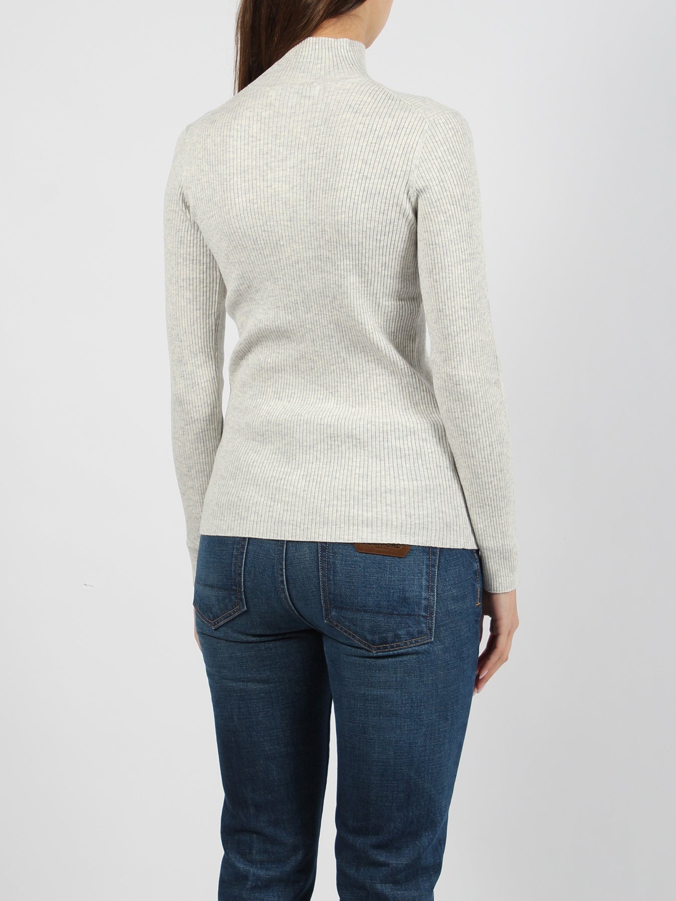 Bold fox head patch fine ribbed turtleneck - 4