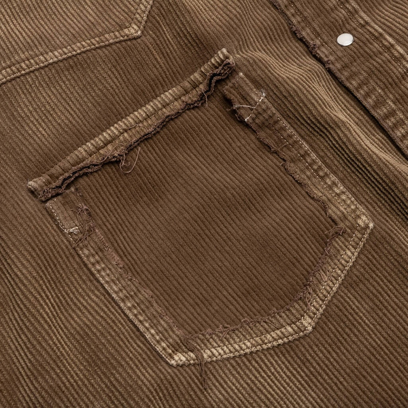 AGED CORDUROY SHIRT - BROWN 5