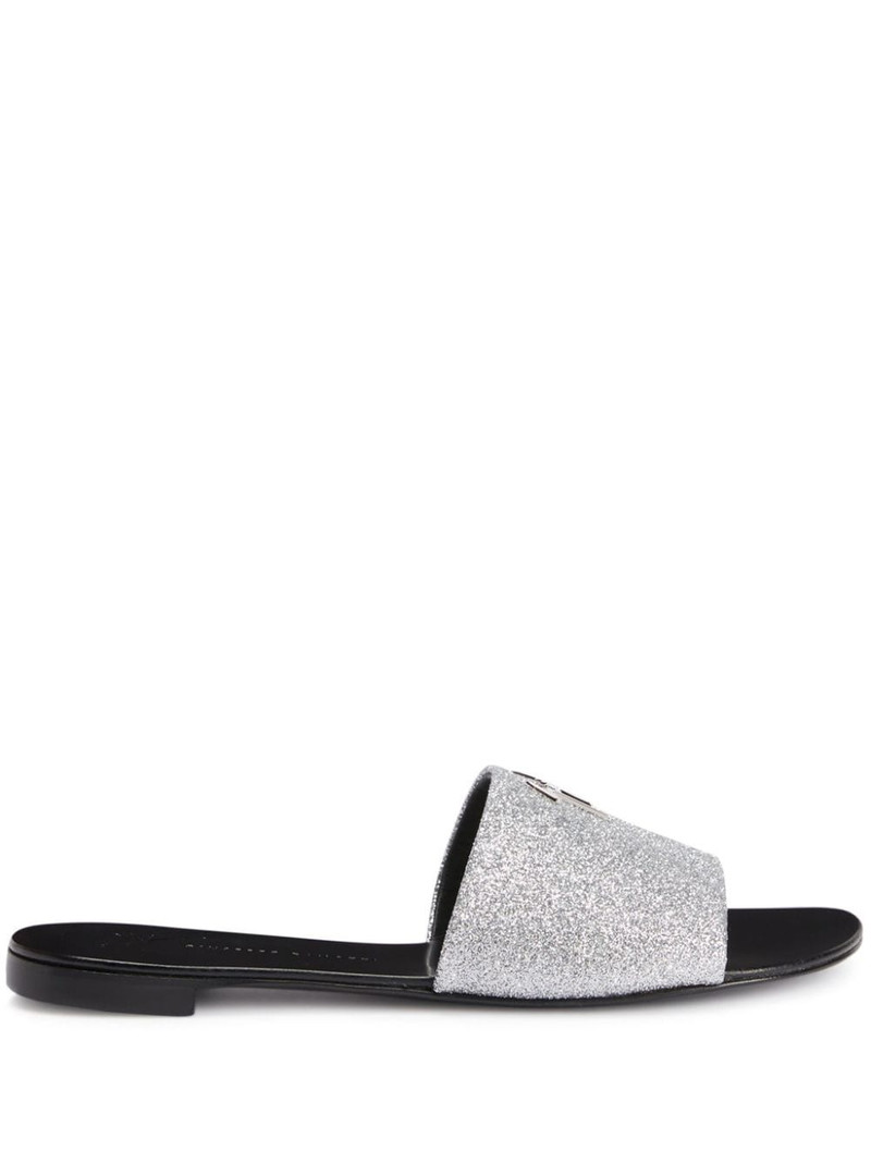 Shirley glitter-detail flat sandals 1