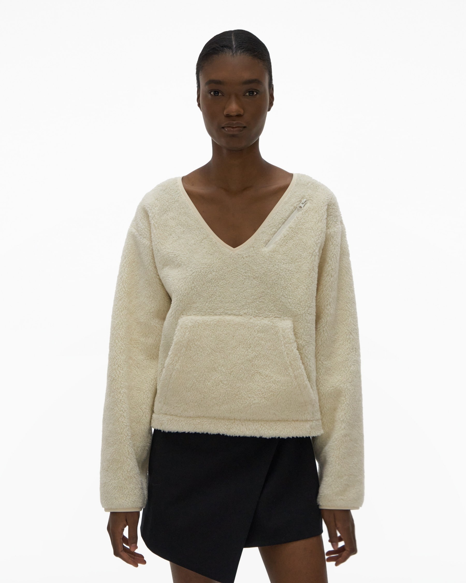 V-NECK FLEECE SWEATER - 3