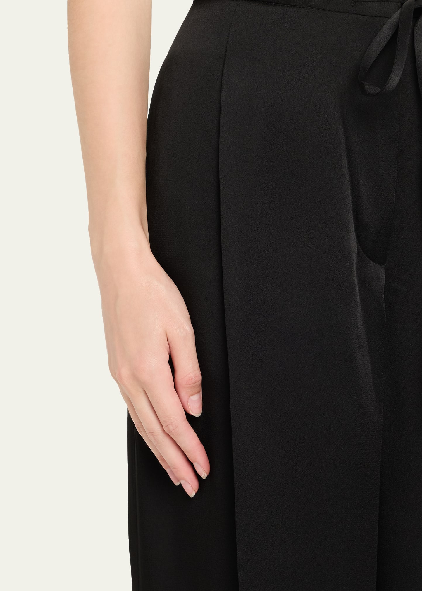 Satin Drawstring Trousers - 5