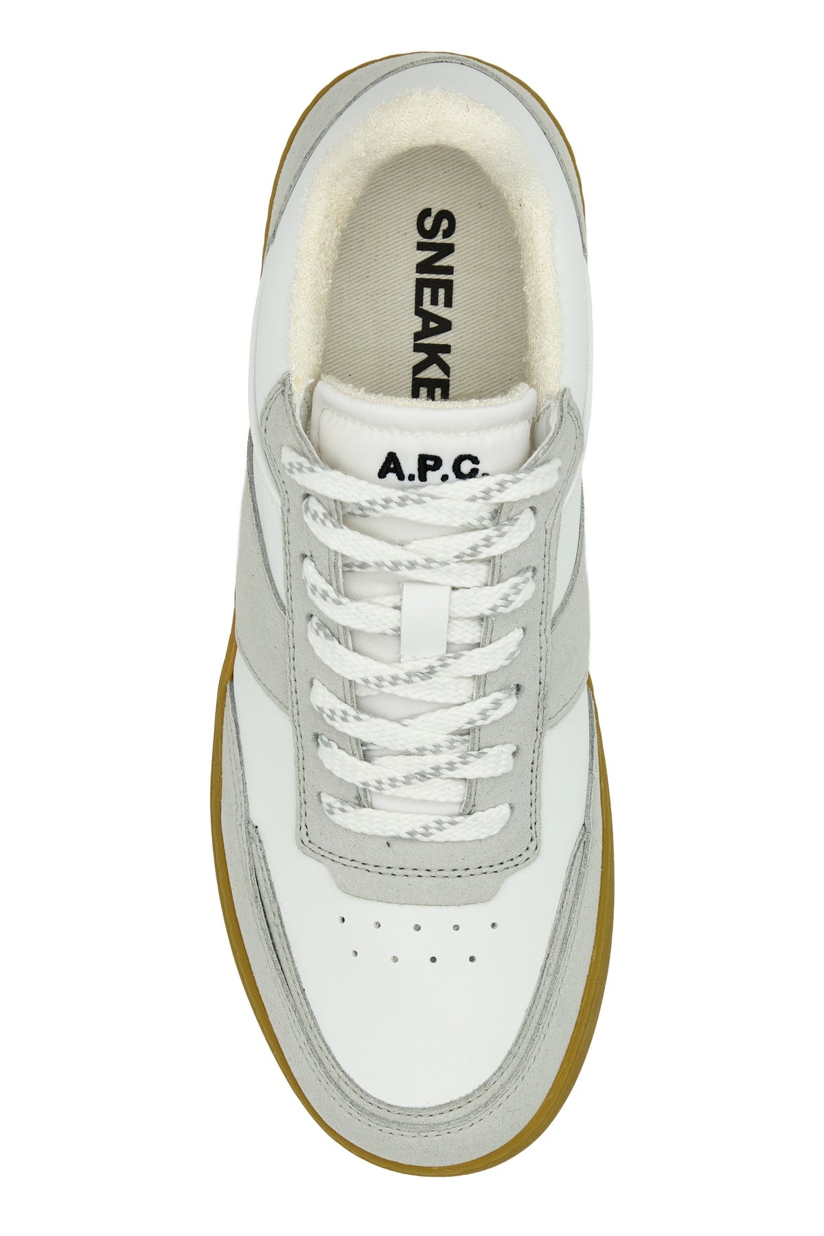 Two-tone synthetic leather Plain sneakers - 4