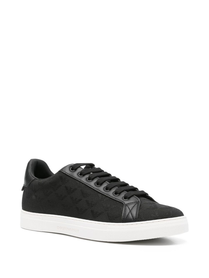 EMPORIO ARMANI lace-up eagle-logo sneakers outlook