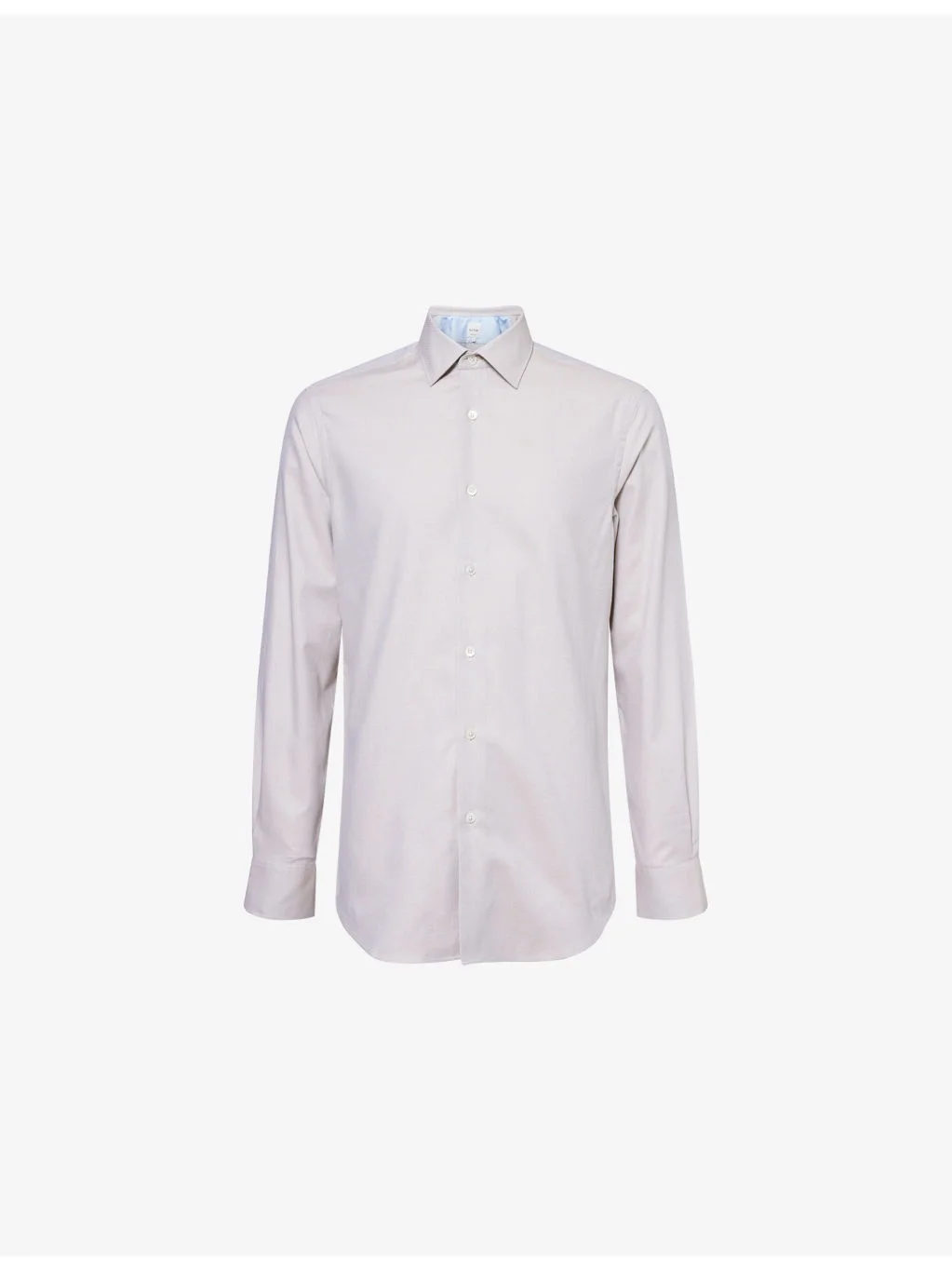 Buttoned-Collar Tailored Fit Cotton Shirt - 1