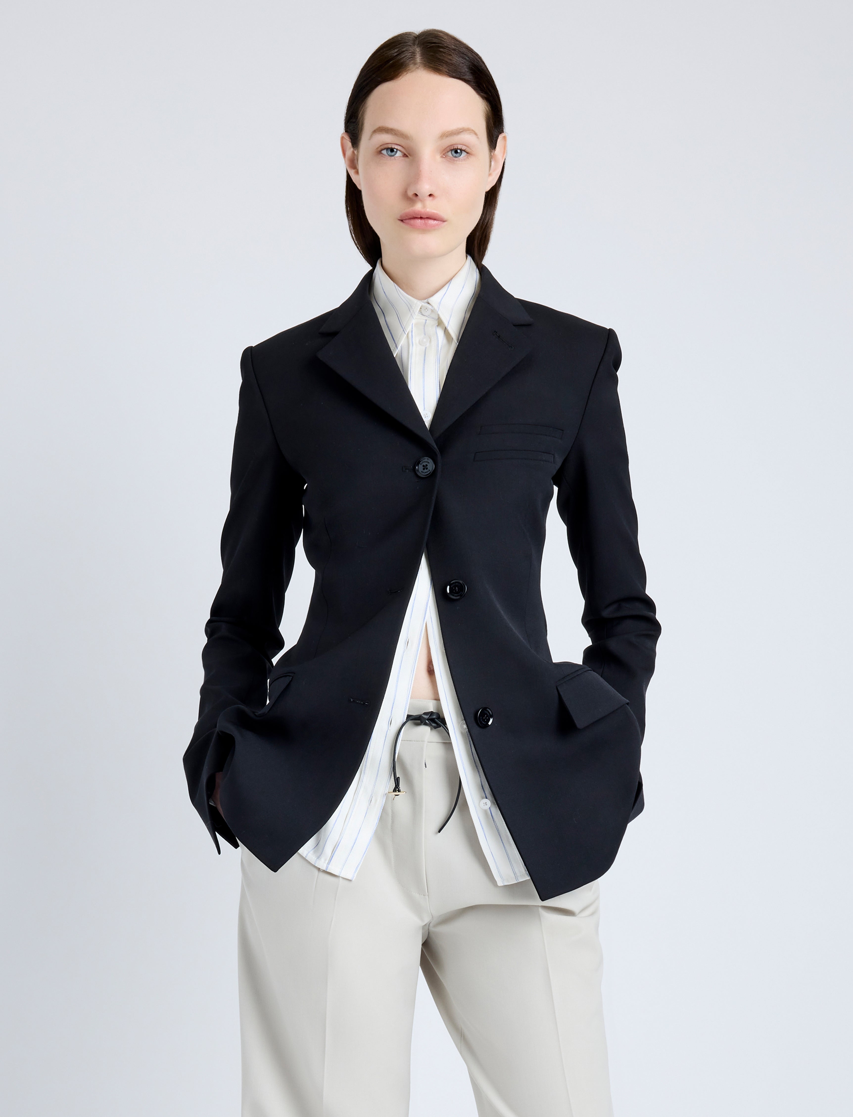 Lark Blazer in Wool Gabardine Suiting - 2