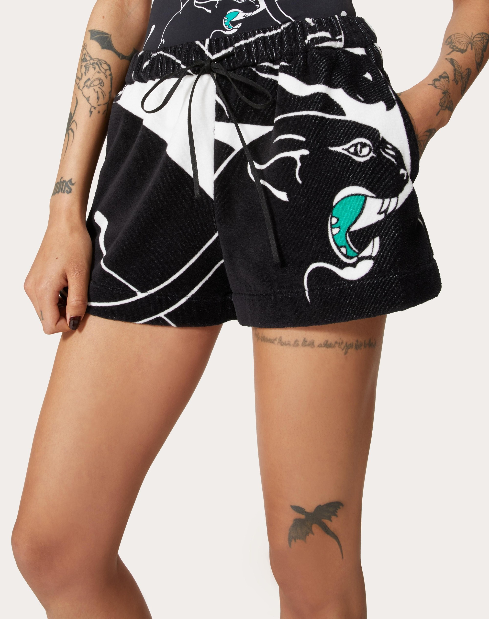 TERRY COTTON PANTHER SHORTS - 5