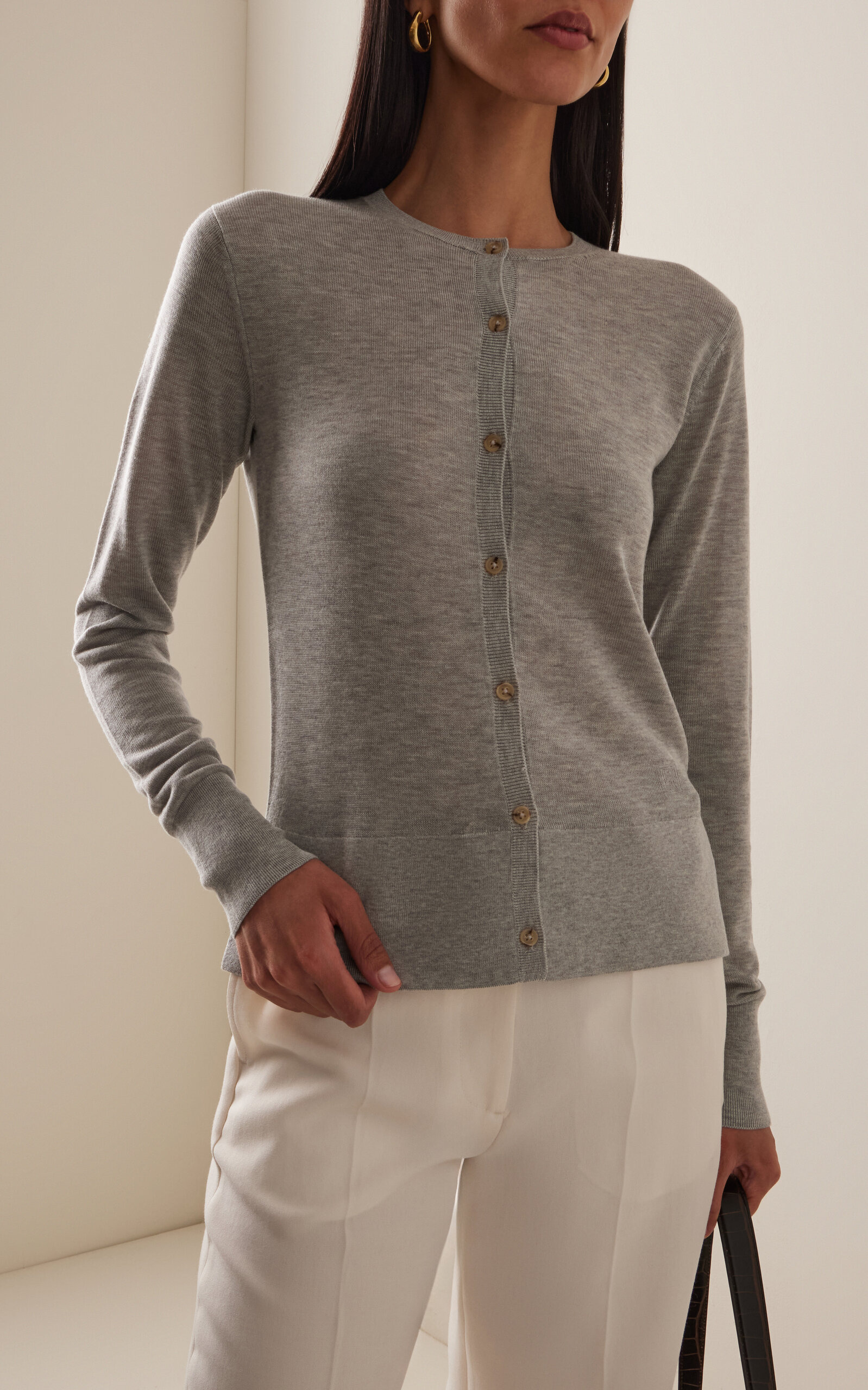 Stretch-Cashmere Cardigan grey - 3