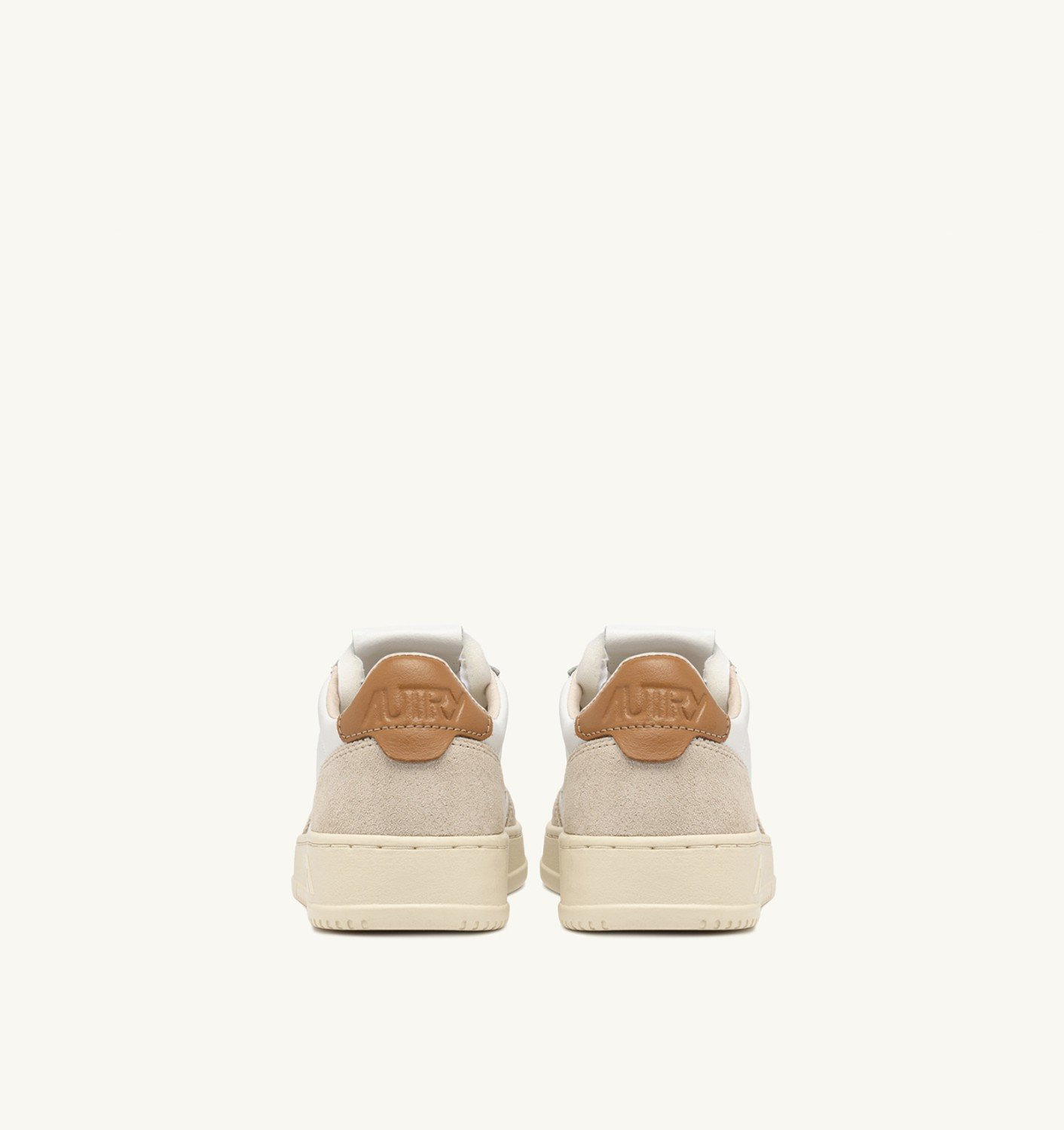 MEDALIST LOW SNEAKERS IN WHITE AND BROWN SUGAR SUEDE AND LEATHER - 3