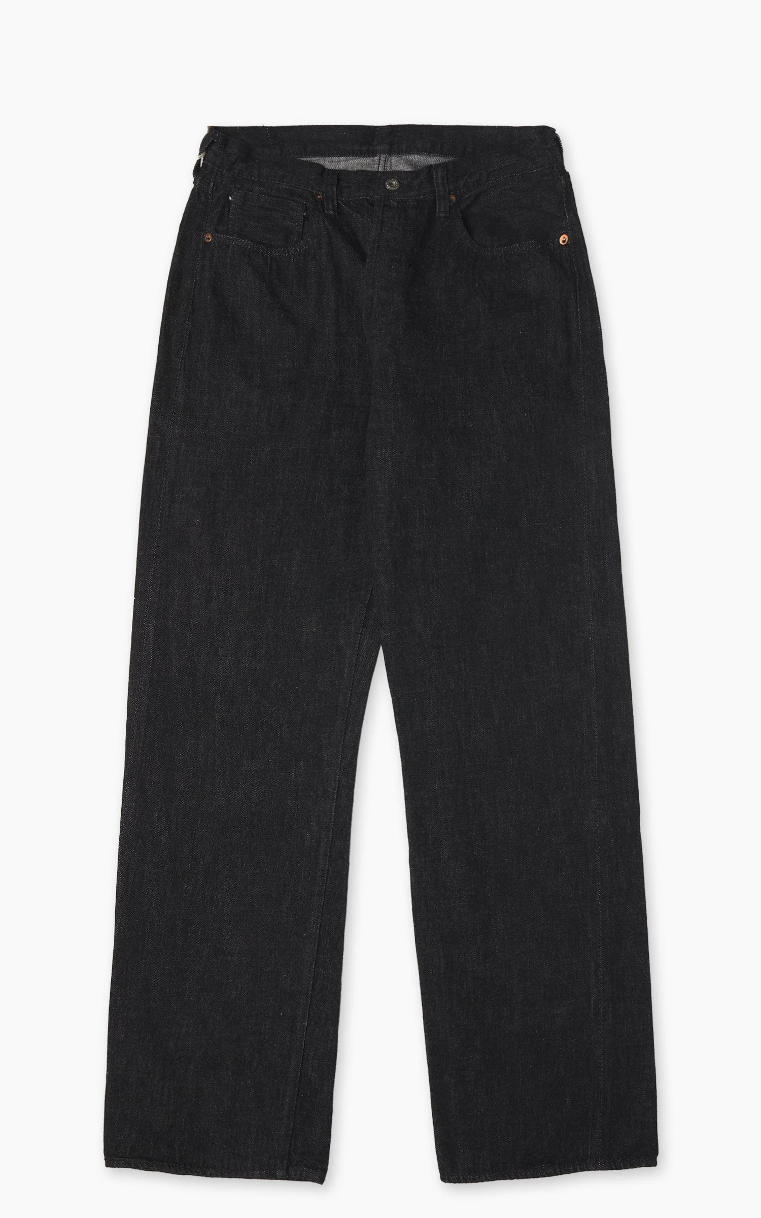 FULLCOUNT S0105BKSSW WWII MODEL DENIM PANTS ONE WASH BLACK 11.5OZ - 1