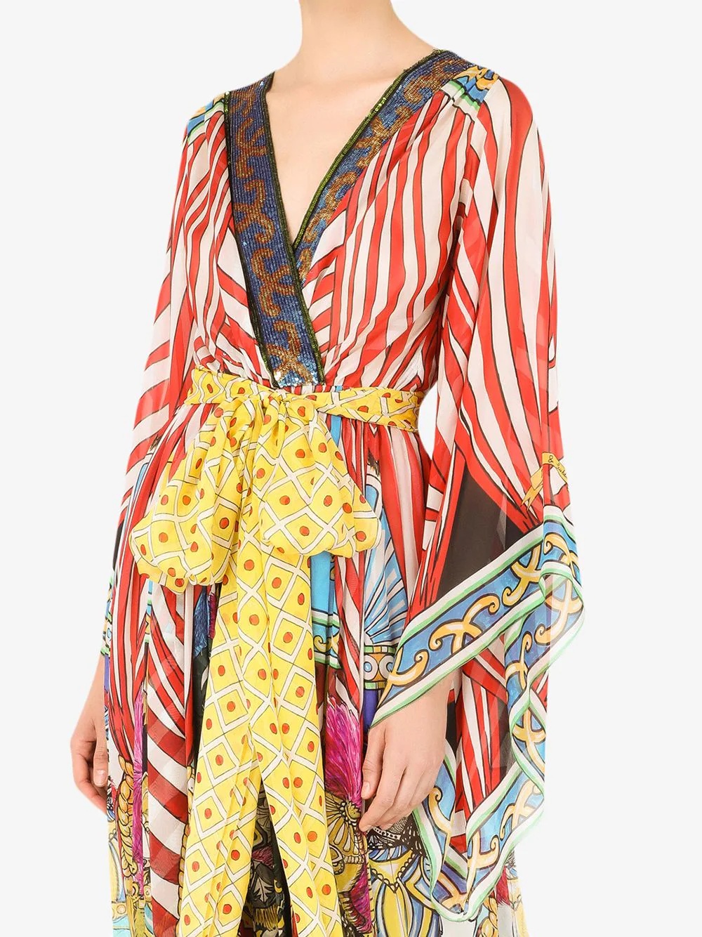 motif-print silk jumpsuit - 5