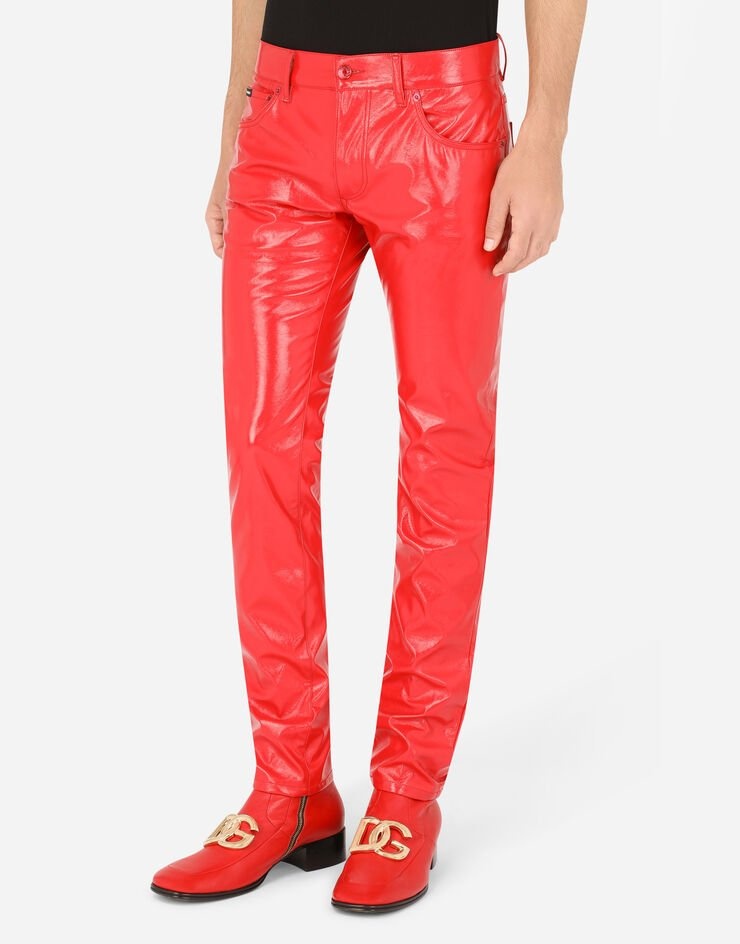 Coated polyester skinny pants - 4