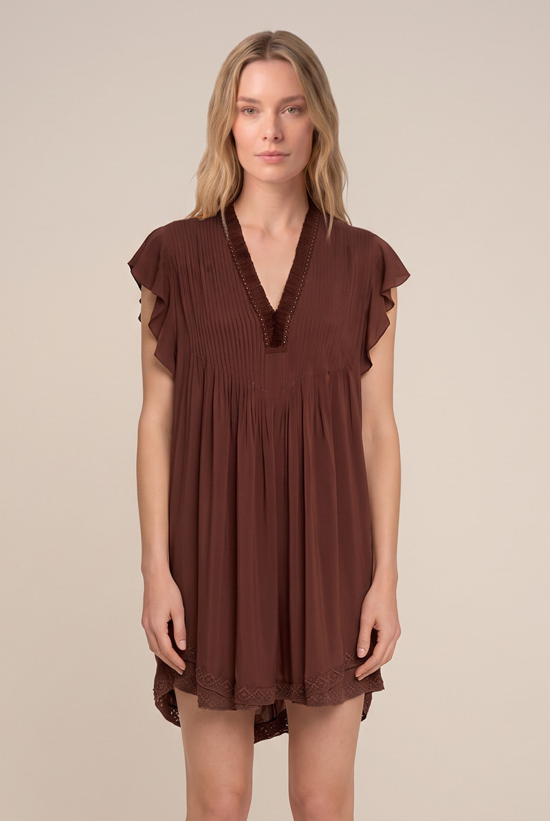 Mini Dress Sasha - Chocolate Brown 1