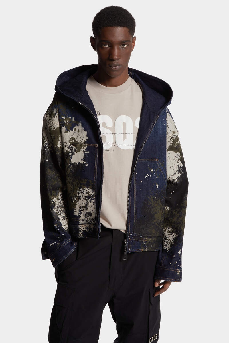 DARK URBAN CAMO WASH WORKWEAR ZIPPED JACKET - 3