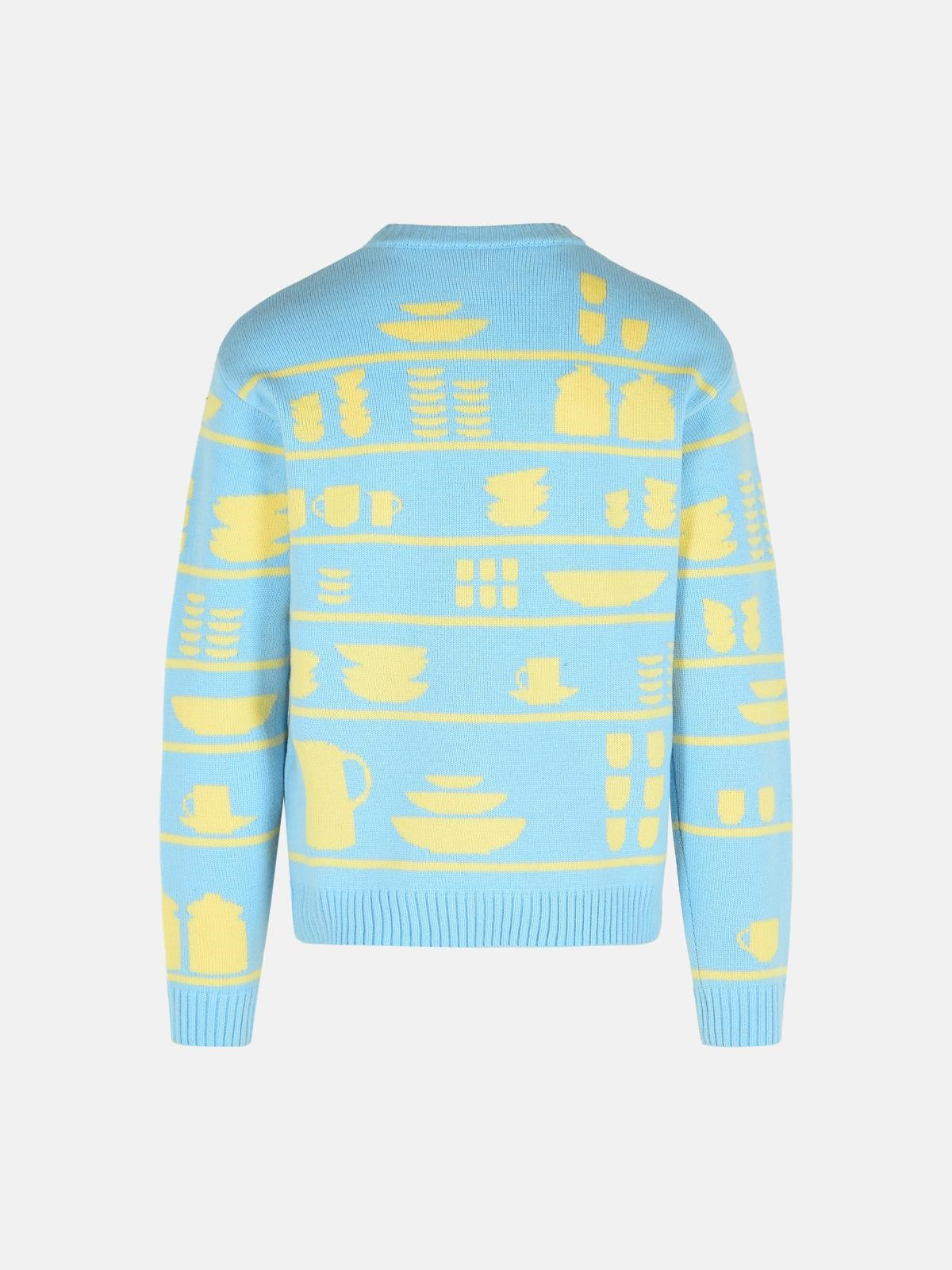 LIGHT BLUE WOOL SWEATER - 3