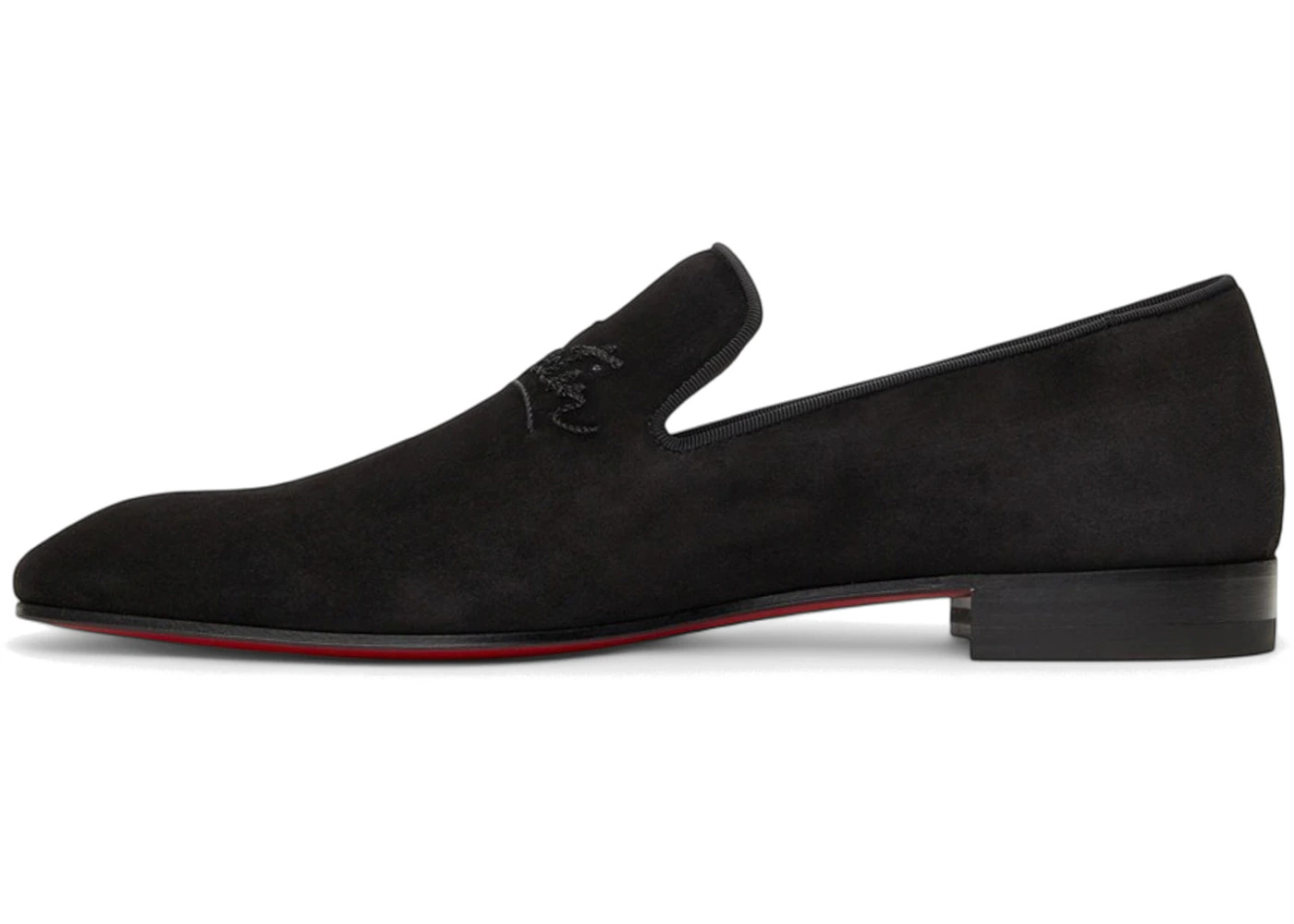 Christian Louboutin Navy Dandelion Flat Veau Velours Black - 3