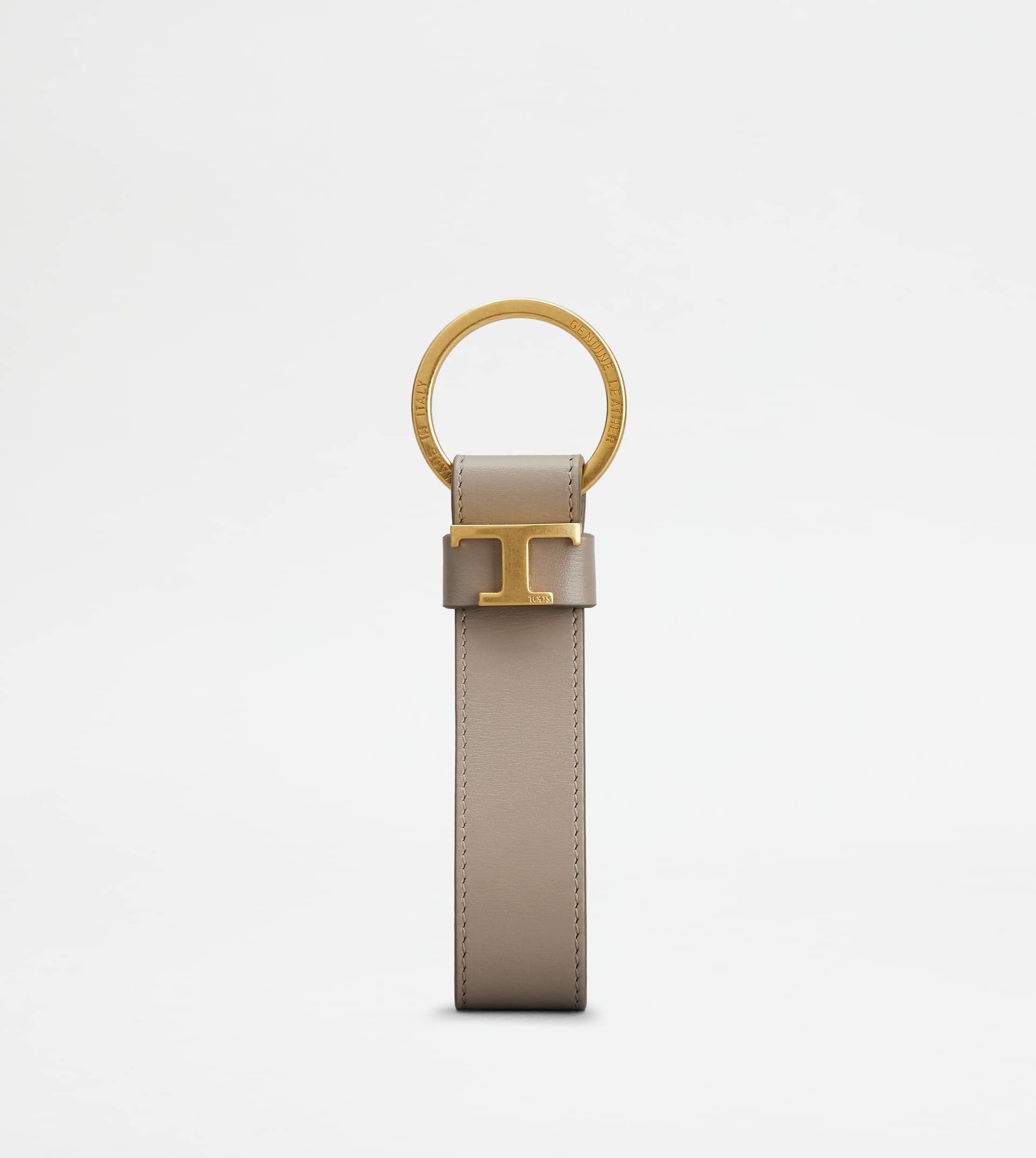 KEY HOLDER IN LEATHER - GREY - 1