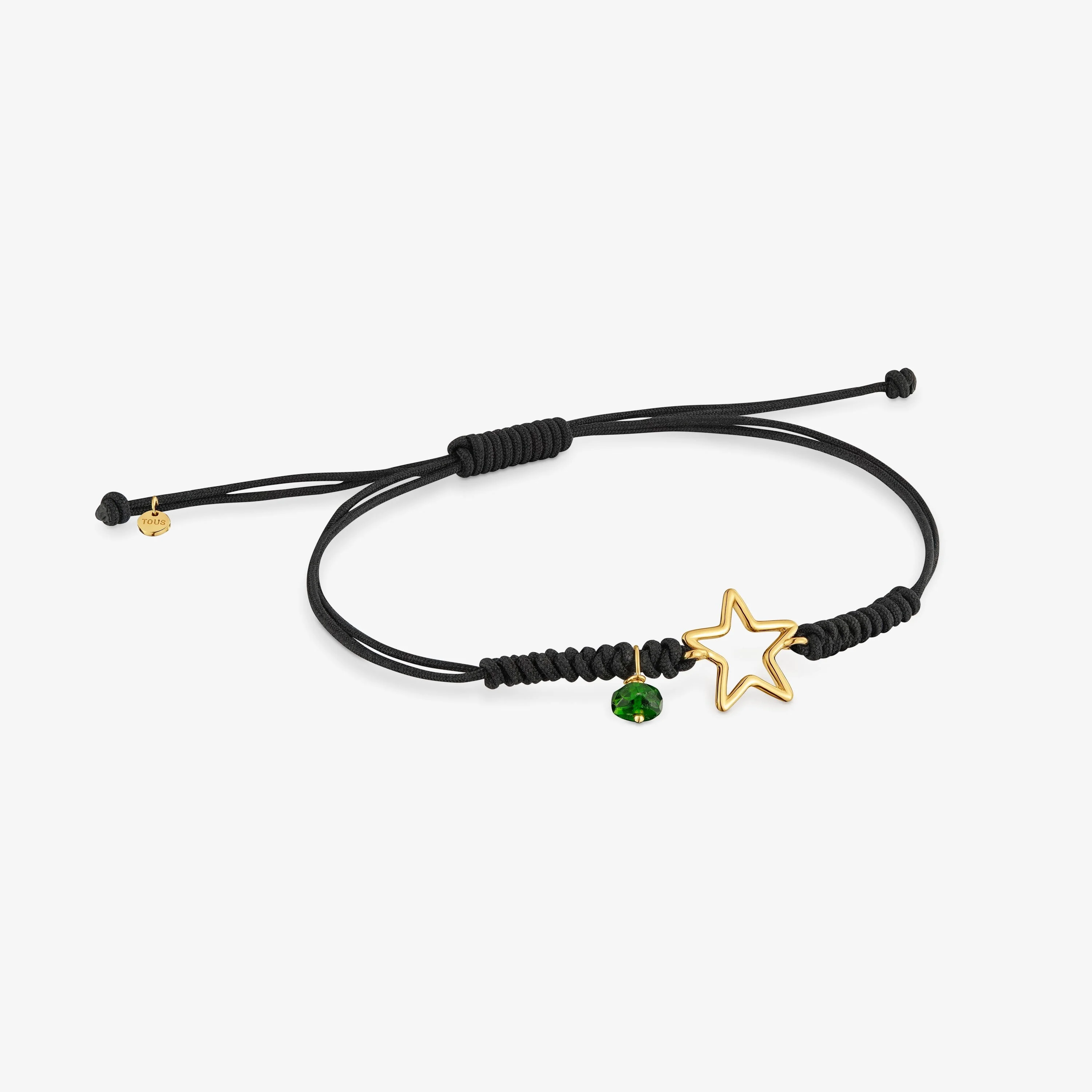 9kt gold, chrome diopside and nylon Star bracelet TOUS Silueta - 1
