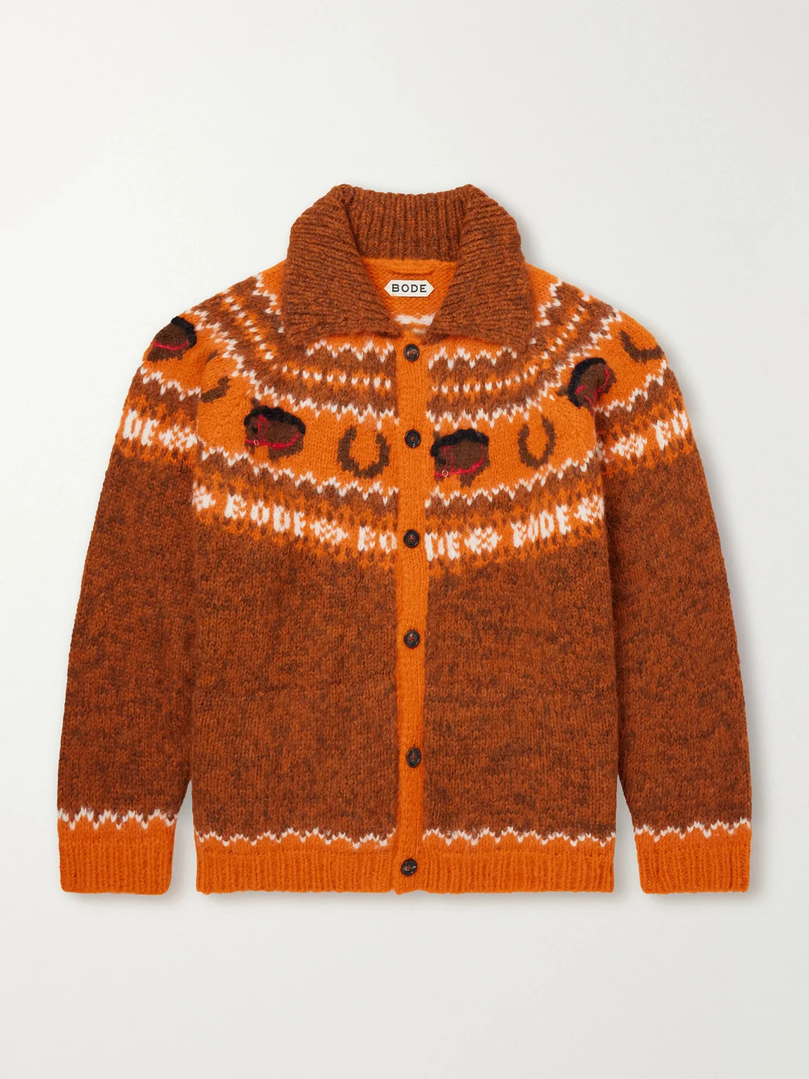 Corral Intarsia-Knit Alpaca-Blend Cardigan - 1