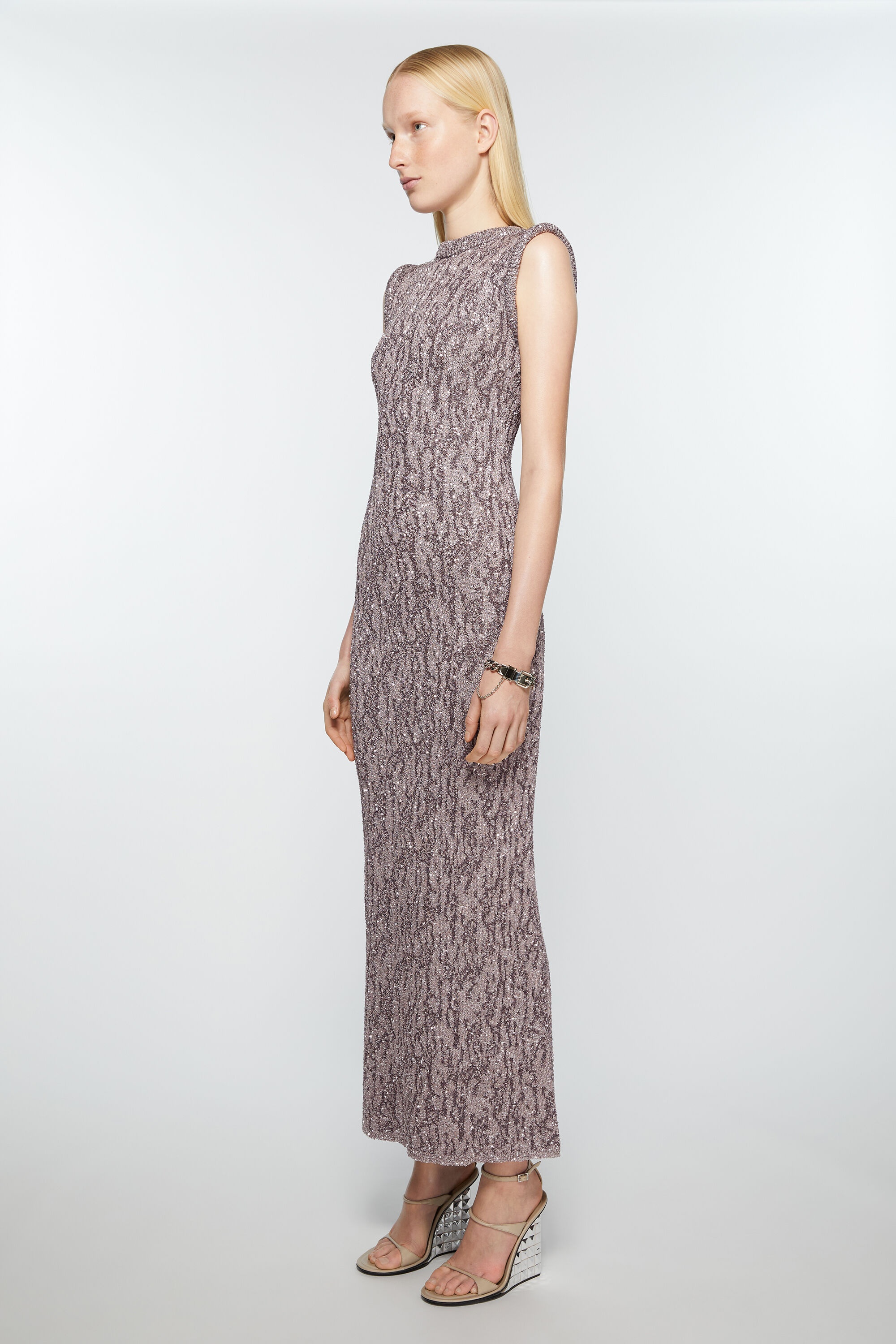 Jacquard knit dress - Dark grey - 3