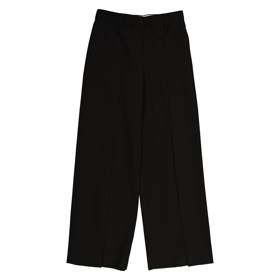Burberry Wide Leg Wool Trouser With Slits - 1