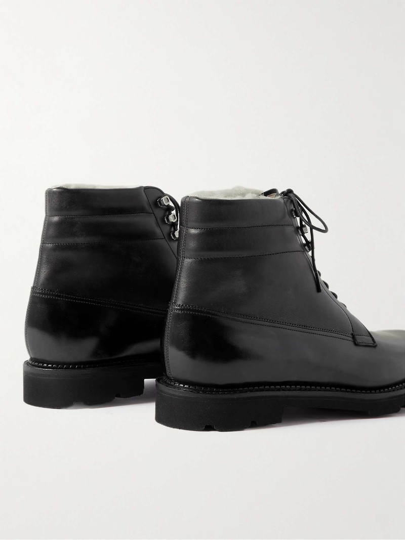 Adler Faux Shearling-Lined Polished-Leather Boots 5
