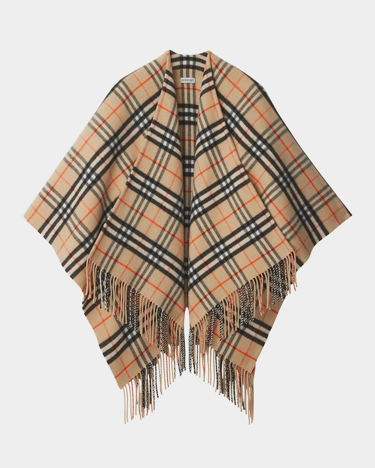 Charlotte Check-Print Wool-Blend Cape - 1