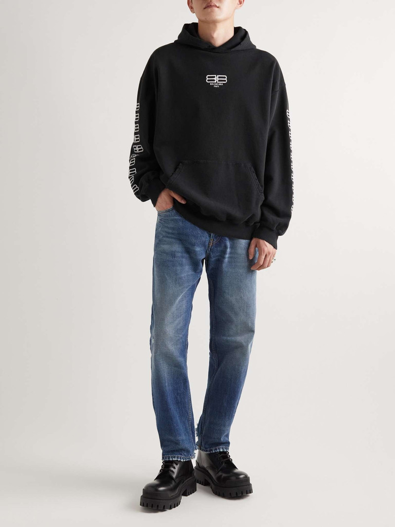 BALENCIAGA Logo-Embroidered Cotton-Jersey Hoodie outlook