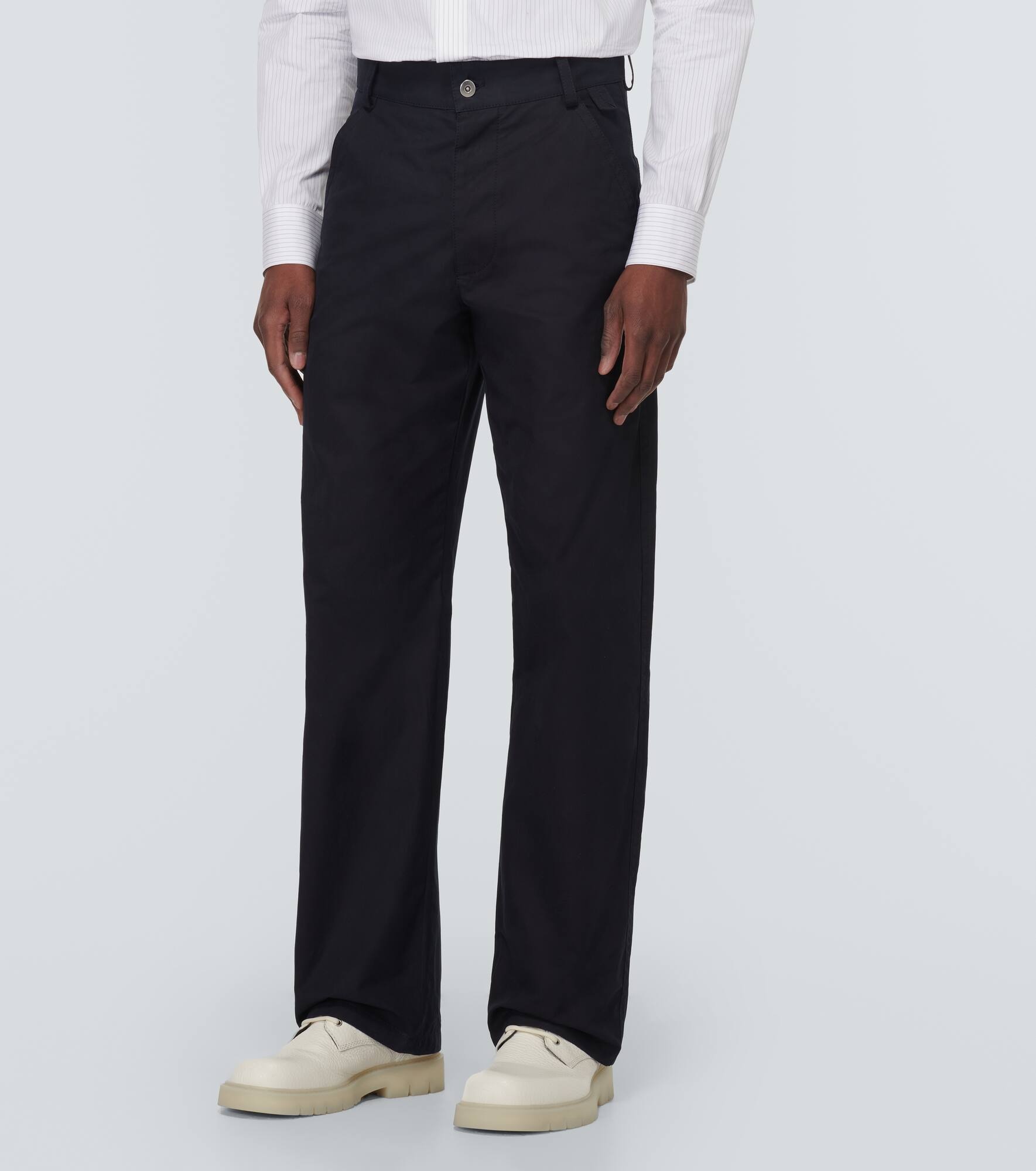 Cotton twill straight pants - 3